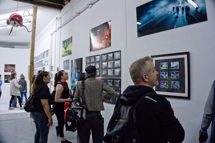 Photograph of Carolin Kewer's Los Angeles Bike Rebels / Art Show opening reception